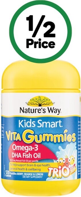 Woolworths Nature’s way kids smart vita gummies omega 3 pk 120~ offer