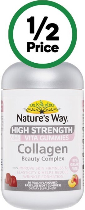 Woolworths Nature's way high strength adult vita gummies collagen beauty complex pk 50~ offer