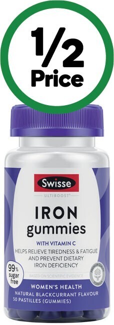 Woolworths Swisse ultiboost iron gummies pk 50~ offer