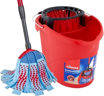 BIG W Vileda supermocio power press bucket & wringer or microfibre strip mop offer