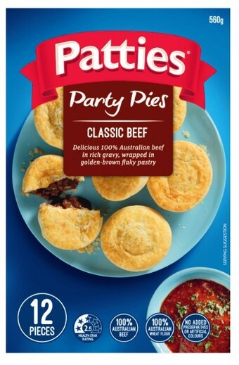 Coles Patties party meat pies 12 pack 560g offer