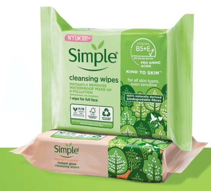 Simple kind to skin biodegradable cleansing wipes 25 pack offer at Coles