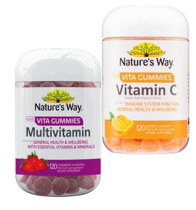 Nature's way adult vita gummies multivitamin or vitamin c 120 pack