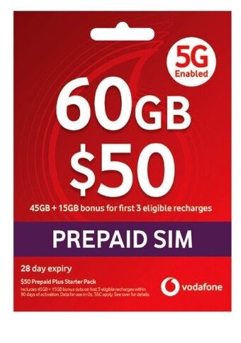 Coles Vodafone $50 prepaid plus starter pack offer