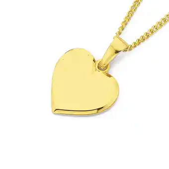 Prouds 9ct gold 12mm heart plate pendant offer