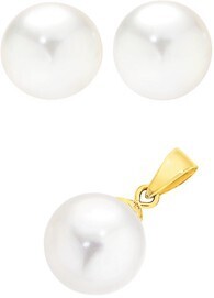 Prouds 9ct gold cultured freshwater pearl stud & pendant set offer