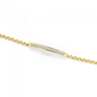 Prouds 9ct gold diamond miracle set bar belcher bracelet offer
