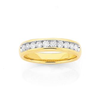 Prouds 9ct gold diamond channel set band offer