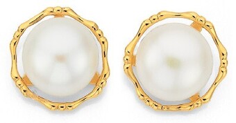 Prouds 9ct gold cultured freshwater pearl earrings offer