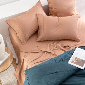 Pillow Talk 400 thread count bamboo cotton flat sheet by habitat offer