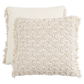 Pillow Talk Macrame large square cushion by habitat offer