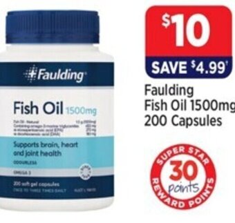 Star Discount Chemist Faulding Fish Oil 1500mg* 200 Capsules offer