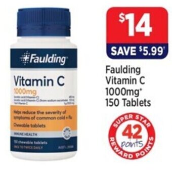 Star Discount Chemist Faulding Vitamin C 1000mg* 150 Tablets offer