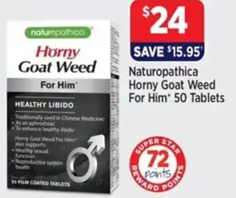 Star Discount Chemist naturopathica Horny Goat Weed For Him 50 Tablets offer