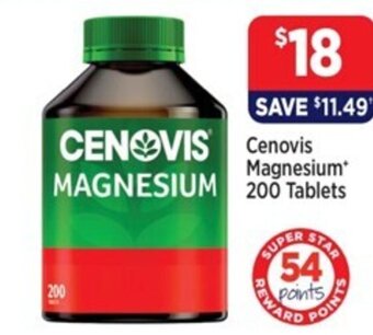 Star Discount Chemist CENOVIS MAGNESIUM 200 Tablets offer