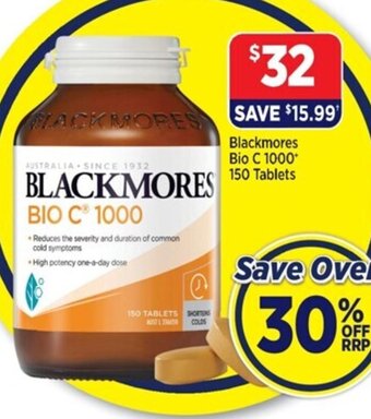 Star Discount Chemist Blackmores Bio C 1000* 150 Tablets offer