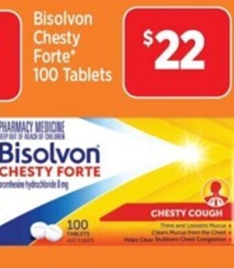 Bisolvon Chesty Forte* 100 Tablets