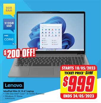 The Good Guys Lenovo. IdeaPad Slim 3i 15.6" Laptop offer