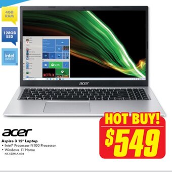 The Good Guys acer Aspire 3 15" Laptop offer