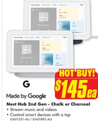 The Good Guys Nest Hub 2nd Gen - Chalk or Charcoal offer