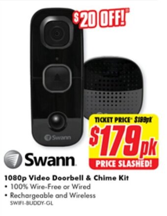 The Good Guys 1080p Video Doorbell & Chime Kit offer