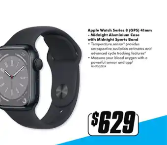The Good Guys Apple Watch Series 8 (GPS) 41mm - Midnight Aluminium Case with Midnight Sports Band offer