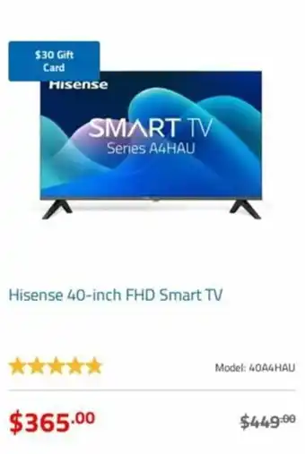 Betta Hisense 40-inch FHD Smart TV offer