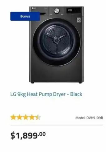 Betta LG 9kg Heat Pump Dryer - Black offer