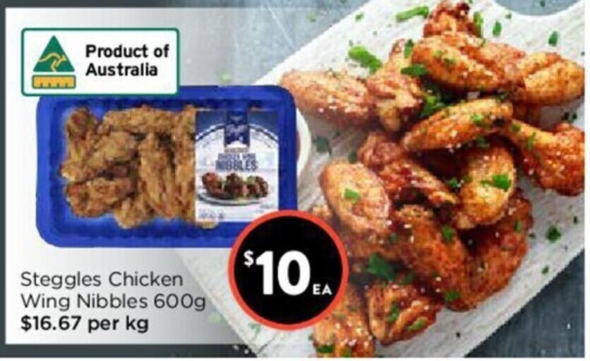 Steggles Chicken Wing Nibbles 600g offer at Foodworks