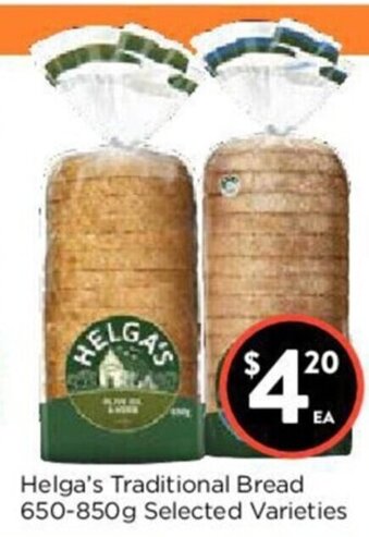 Foodworks Helga's Traditional Bread 650-850g offer
