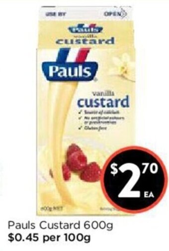 Foodworks Pauls Custard 600g offer