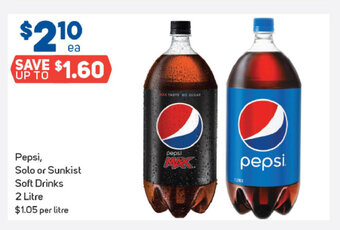 Foodland Pepsi , Solo or Sunkist Soft Drinks 2 Litre offer