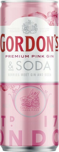 Gordon’s Pink Gin & Soda Cans 4x250ml