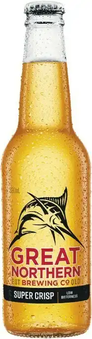Woolworths Great Northern Super Crisp Bottles 6x330ml offer