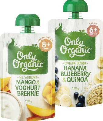 Woolworths Only Organic Baby Food Pouch 120g offer