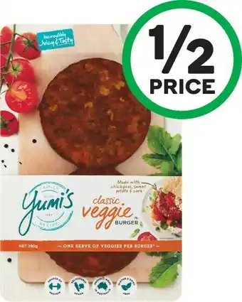 Woolworths Yumi's Plant Based Burgers 250g offer