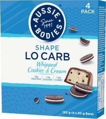 Coles Aussie Bodies Lo Carb Bars 4 Pack 120g offer