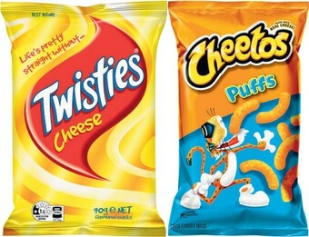 Coles Twisties, Burger Rings or Cheetos Snacks 80g-90g offer
