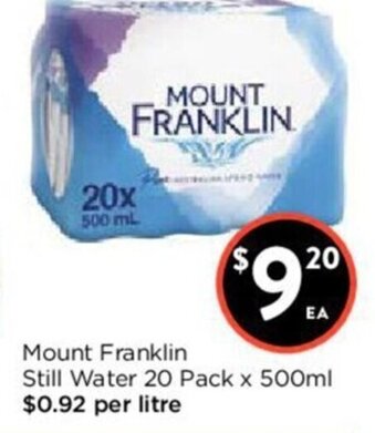 Foodworks Mount Franklin Still Water 20 pack x 500ml offer