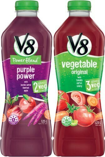 Coles Campbell’s V8 or Powerblend Juice 1.25 Litre offer