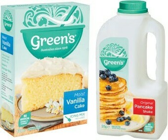 Green’s Traditional Baking Mix 380g-470g or Pancake Shake 300g-375g