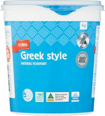 Coles Coles Greek Style Yoghurt 1kg offer