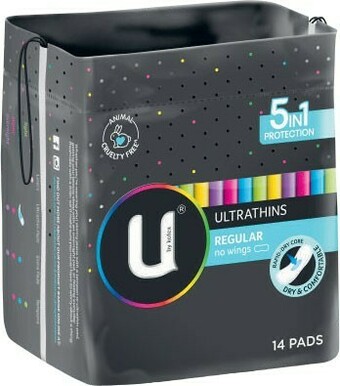 Coles U By Kotex UltraThins Regular Pads with Wings 14 Pack offer