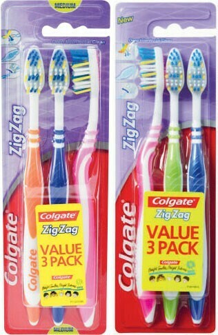 Coles Colgate Zig Zag Flex Manual Toothbrush 3 Pack offer