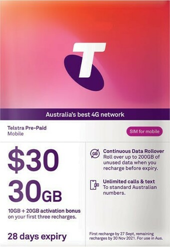 Telstra $30 SIM Kit