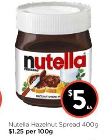 Foodworks Nutella Hazelnut Spread 400g offer