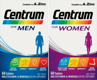 Coles Centrum Multivitamin Men or Women Tablets 60 Pack offer