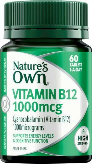 Coles Nature’s Own Vitamin B12 1000mcg Tablets 60 Pack offer