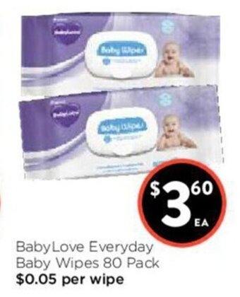 Foodworks BabyLove Everyday Baby Wipes 80 pack offer
