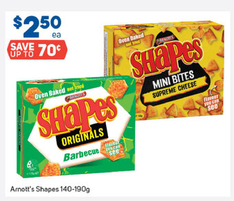 Foodland Arnott's Shapes 140-190g offer